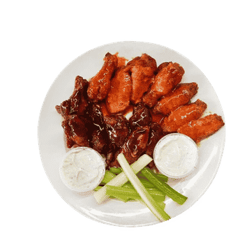 Freshly prepared wings and sandwiches at Chuck's Cafe